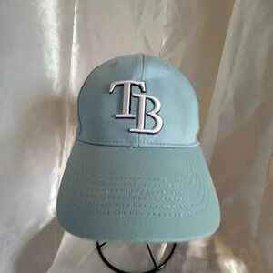 TAMPA BAY RAYS (?) BASEBALL CAP SNAPBACK LIGHT BLUE AND WHITE ONE SIZE FOTS MOST